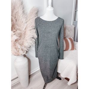 Old Navy Maternity Womens Knit Midi Sweater Dress Gray